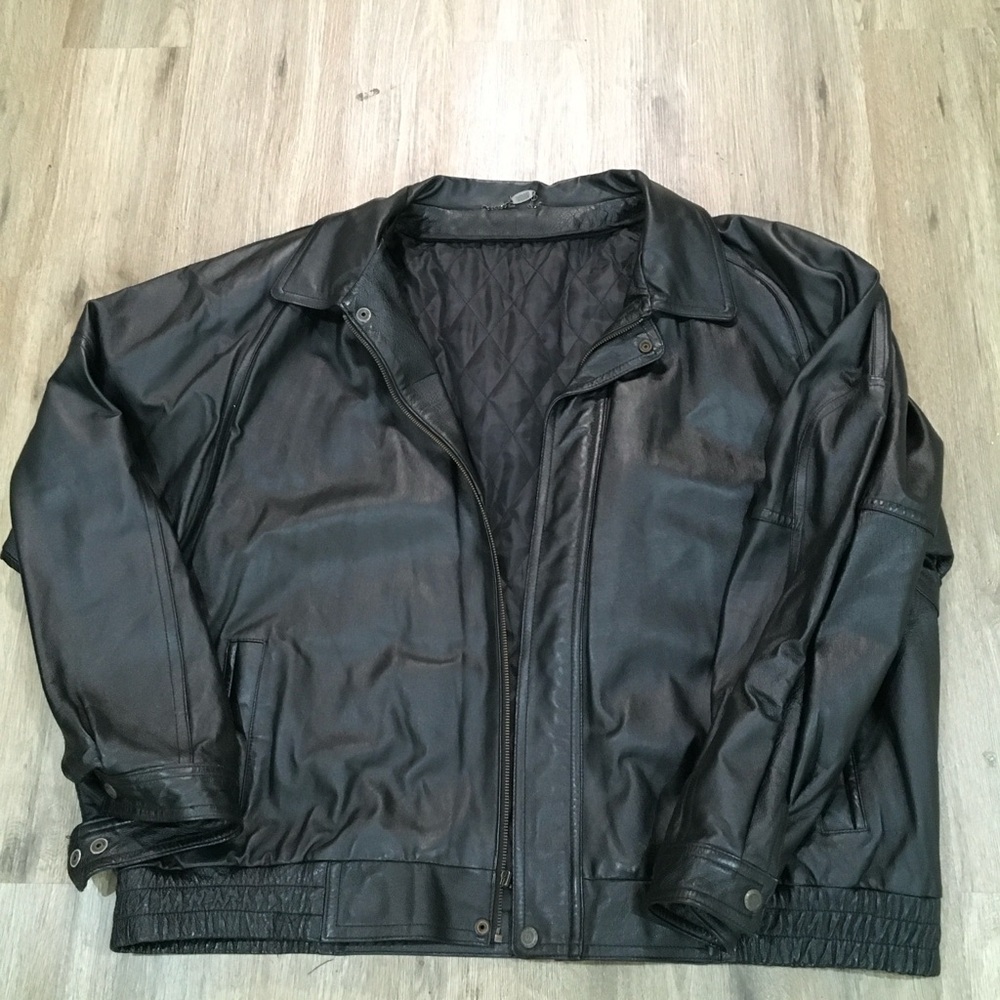 Tanners Men's Black Leather Jacket
